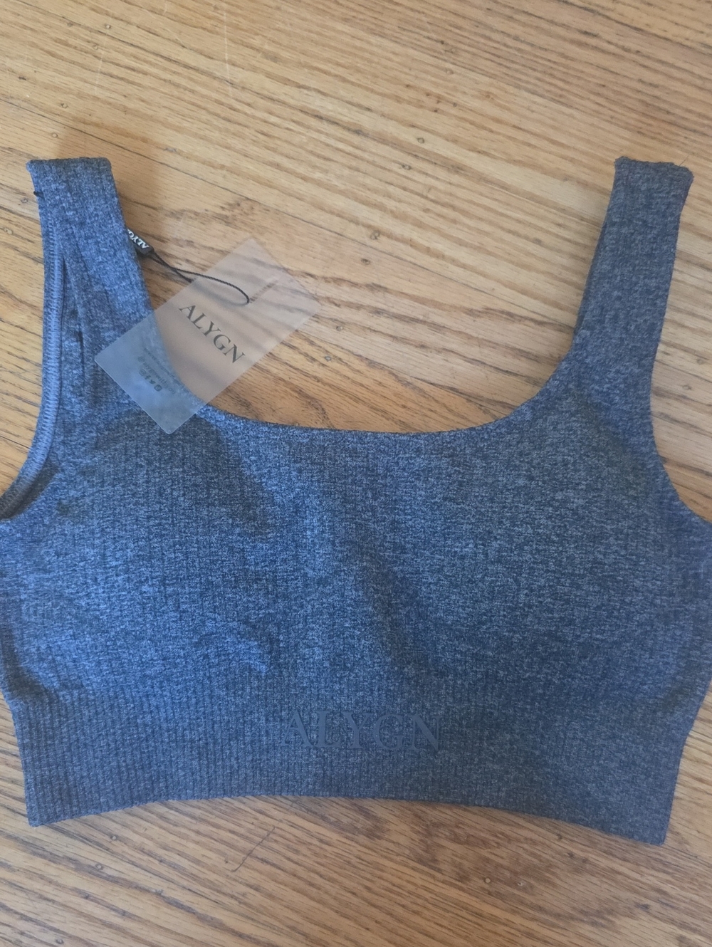 ALYGN Seamless Scoop Neck Sports Bra in Heather Gray
